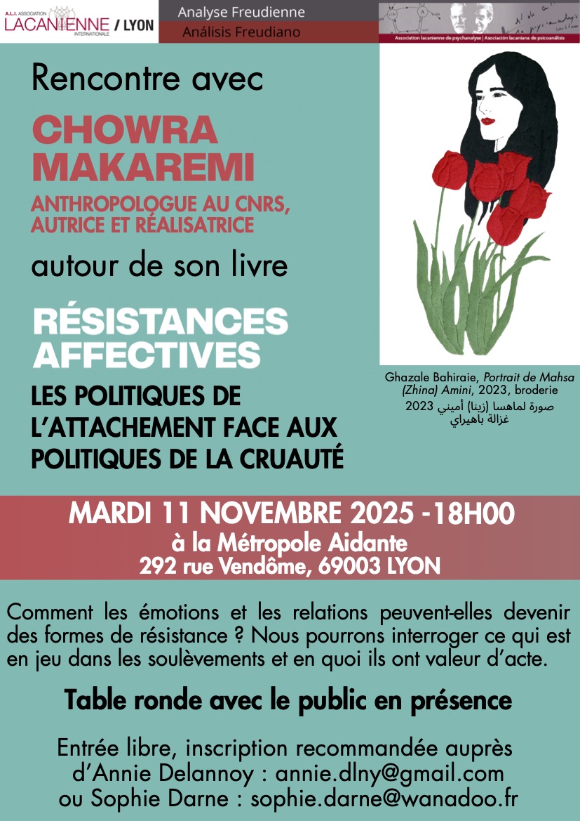 Rencontre avec Chowra Makaremi autour de son livre Resistance Affective 1